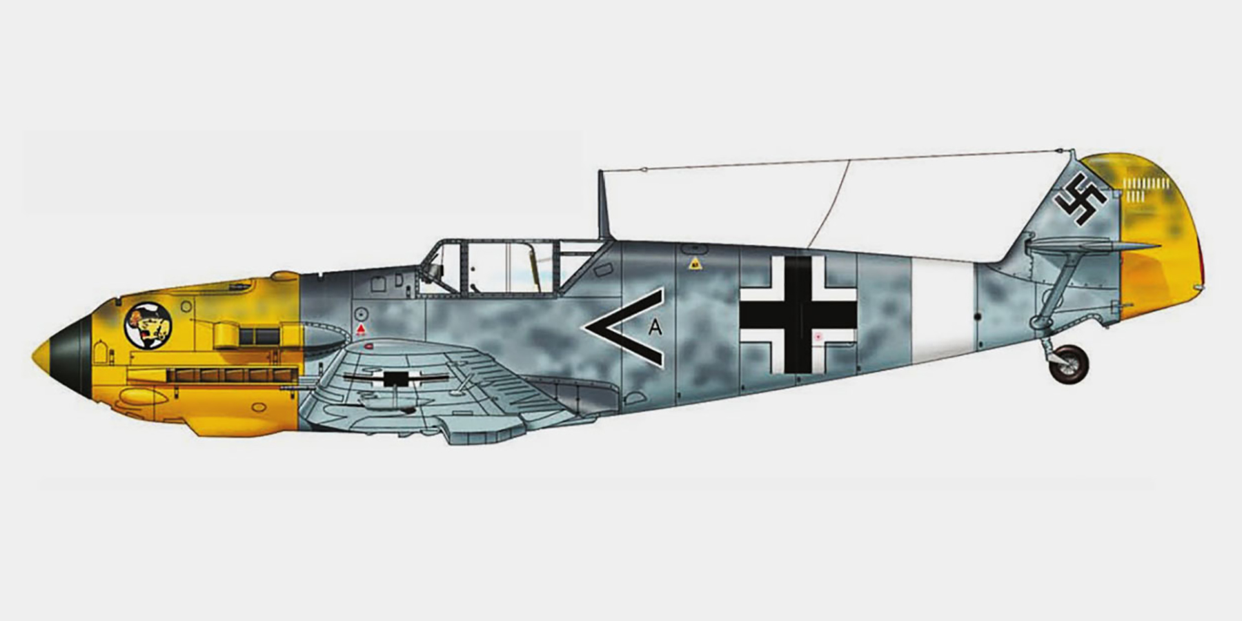 Messerschmitt Bf 109E7Trop Stab I.JG27 Chevron A Ludwig Franzisket El Gazala 1941 0C