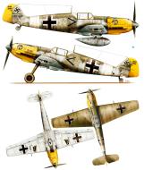 Asisbiz Messerschmitt Bf 109E7Trop Stab I.JG27 Chevron A Ludwig Franzisket El Gazala 1941 Kagero 15007