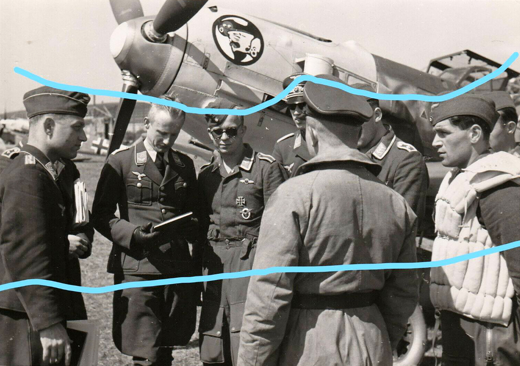 Aircrew Luftwaffe JG27 Honest, Hugo Schneider, Hans Sippel, Eugen von Moller and Albert Espen ebay 01