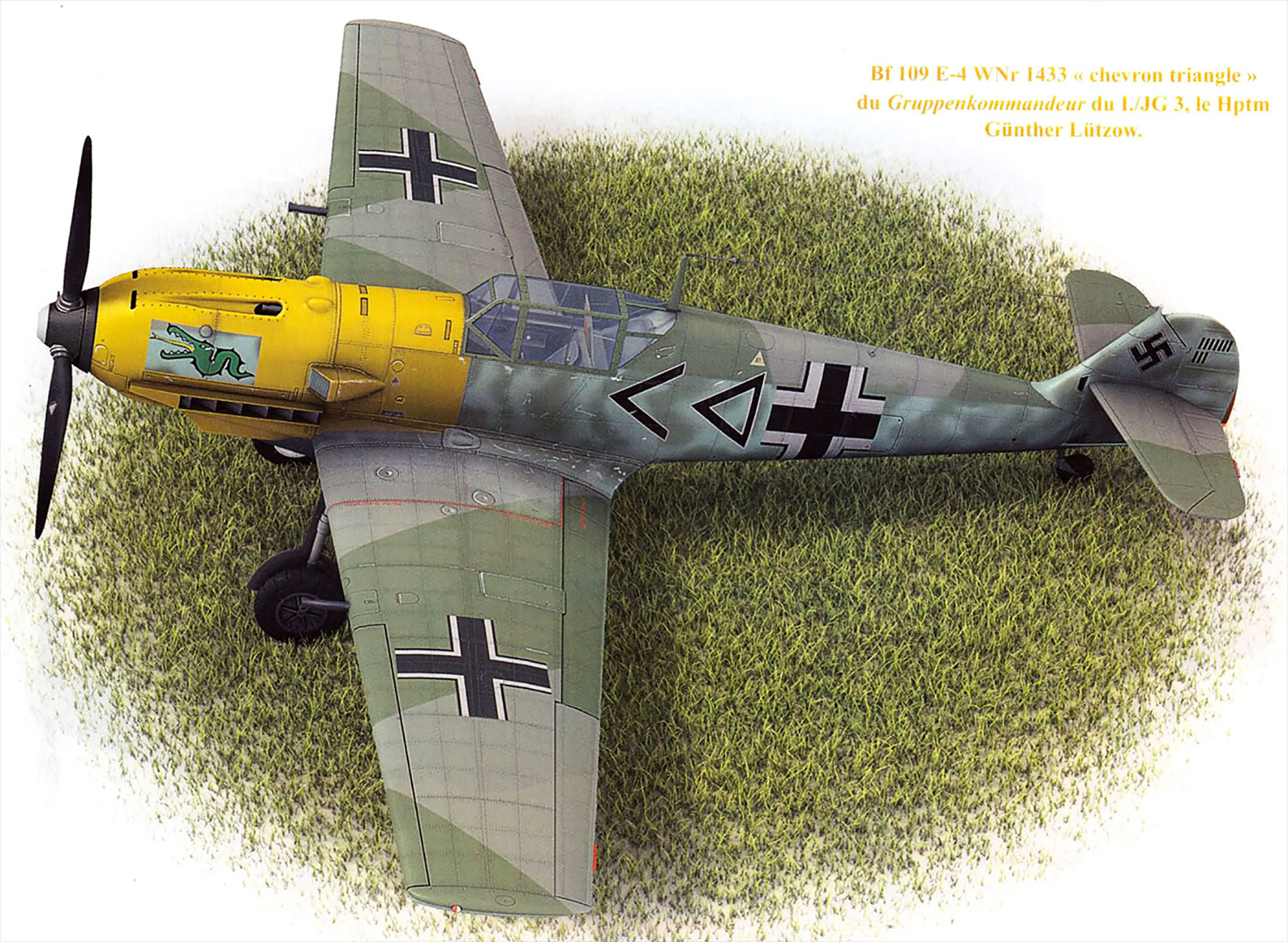 Messerschmitt Bf 109E4 Stab I.JG3 Gunther Lutzow WNr 1433 France May 1940 Avions 189 P25A