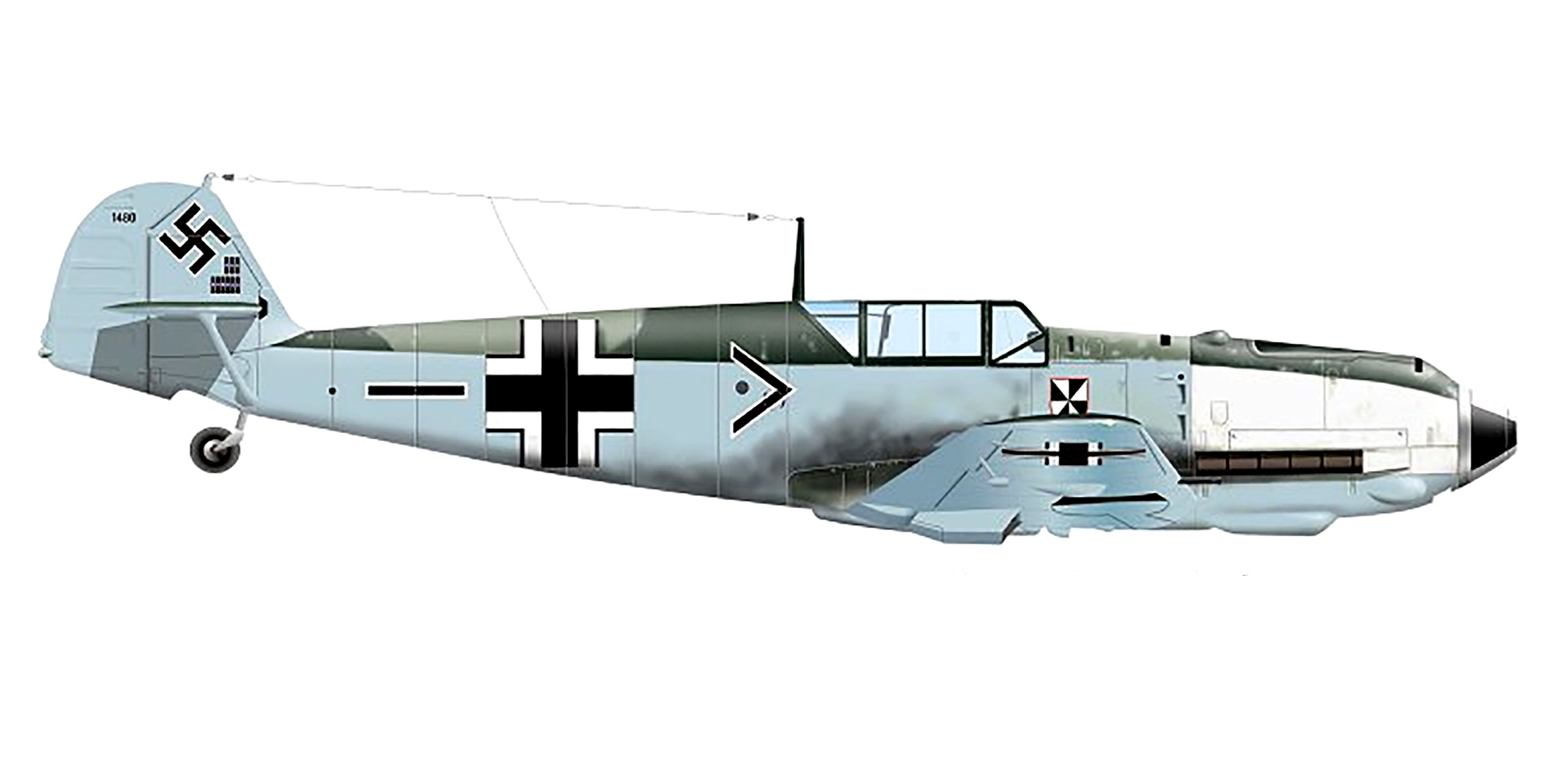 Messerschmitt Bf 109E4 Stab II.JG3 Franz von Werra WNr 1480 crash landed Kent 1940 0G