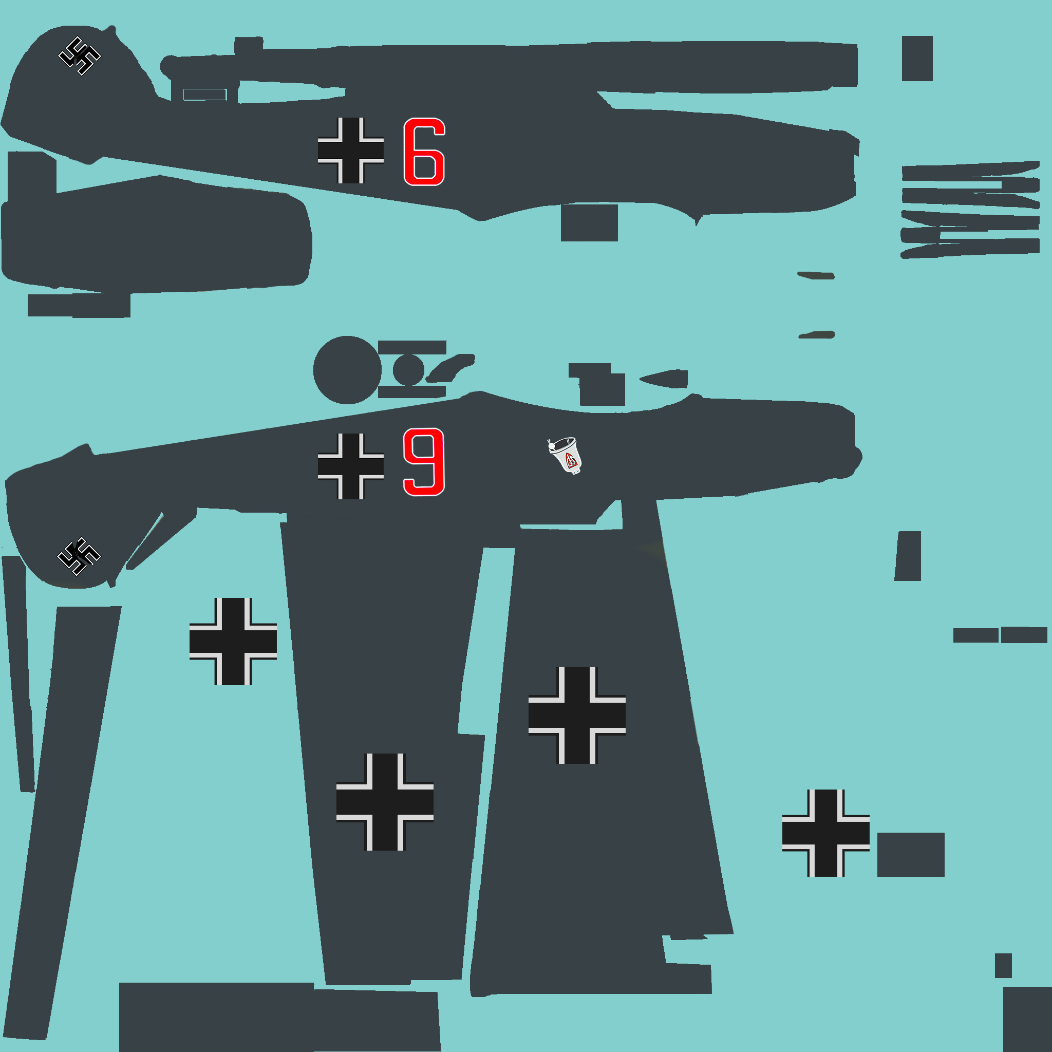 COD asisbiz Bf 109E1 2JG3 Zerbst red 6 emblem one side winter 1939 40