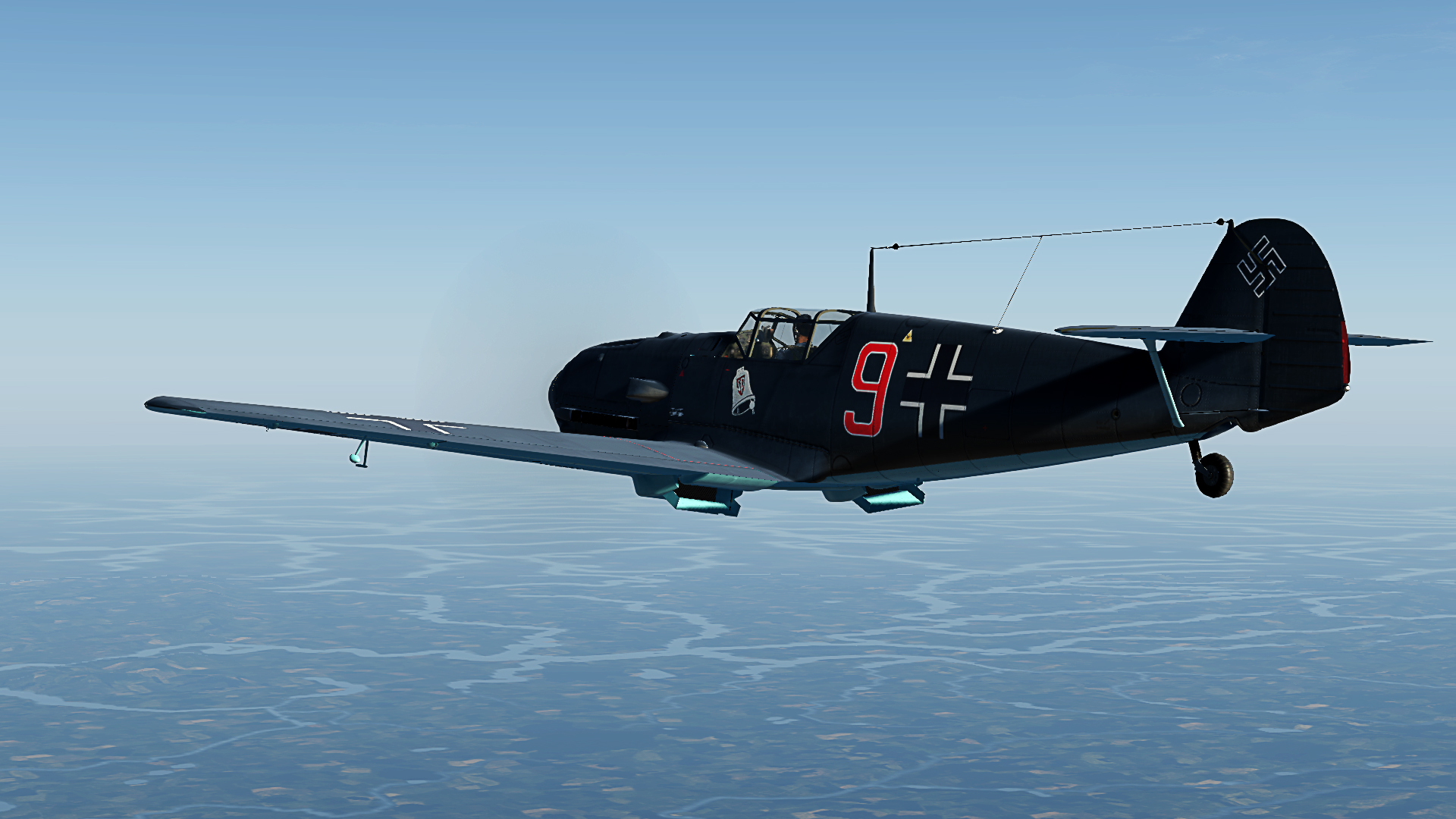 COD asisbiz Bf 109E1 2JG3 Zerbst red 9 emblem one side winter 1939 40 V01