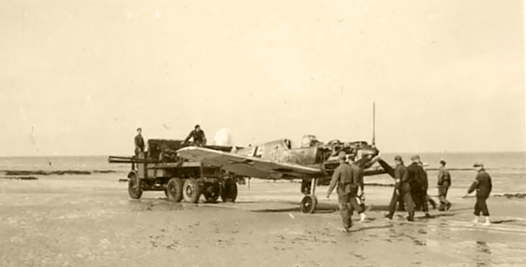 Messerschmitt Bf 109E3 2.JG51 Black 1 after belly landing on a French beach 1940 eBay 03
