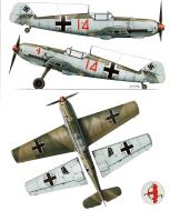 Asisbiz Messerschmitt Bf 109E1 5.JG52 Red 14 Leo Zaunbracher WNr 3367 France Aug 1940 Kagero 15016