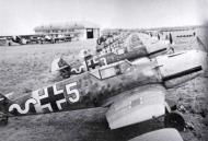 Asisbiz Messerschmitt Bf 109E1 7.JG52 White 5 and White 3 in a line up at Kabaracie Airfield Bucharest Romania 1941 01