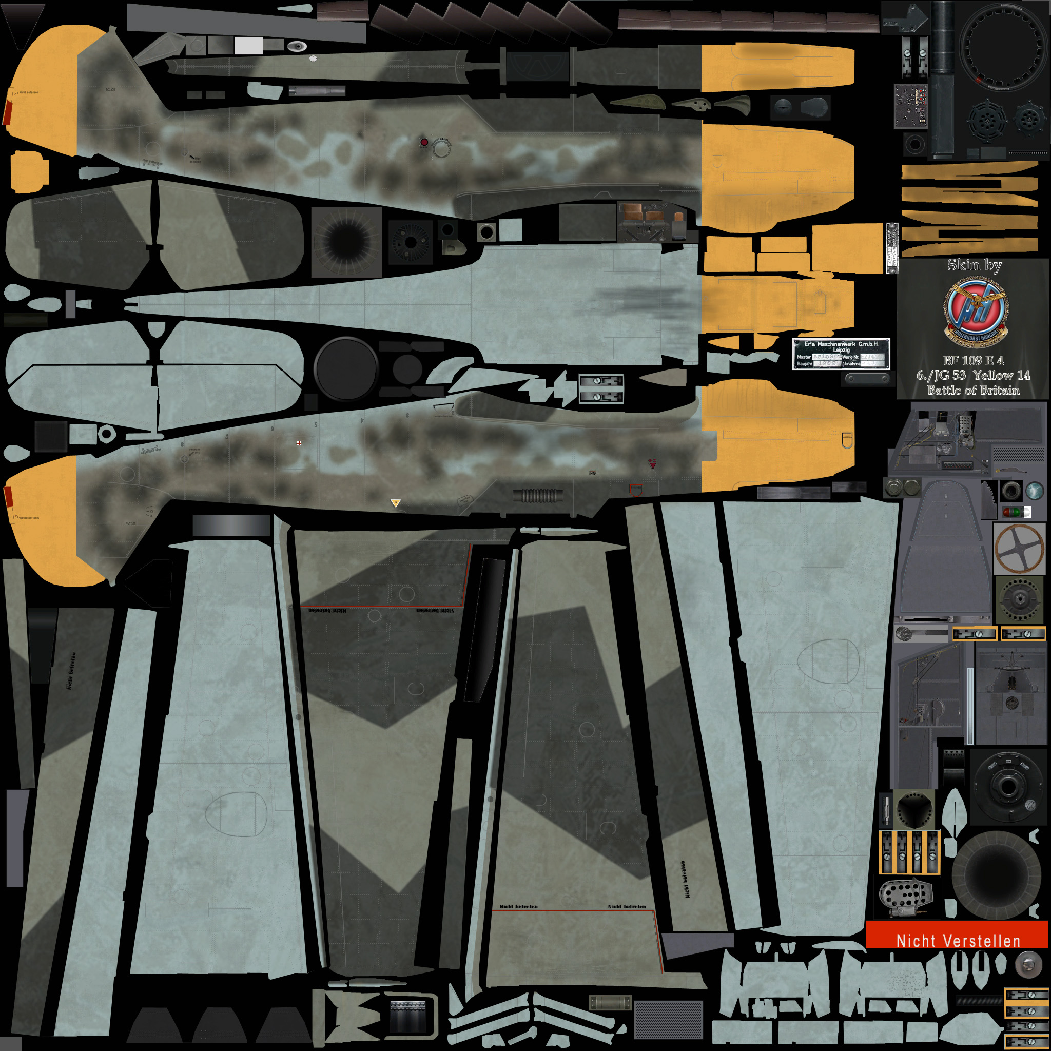 COD ES Bf 109E4 6.JG53 Y14 France 1940 NM