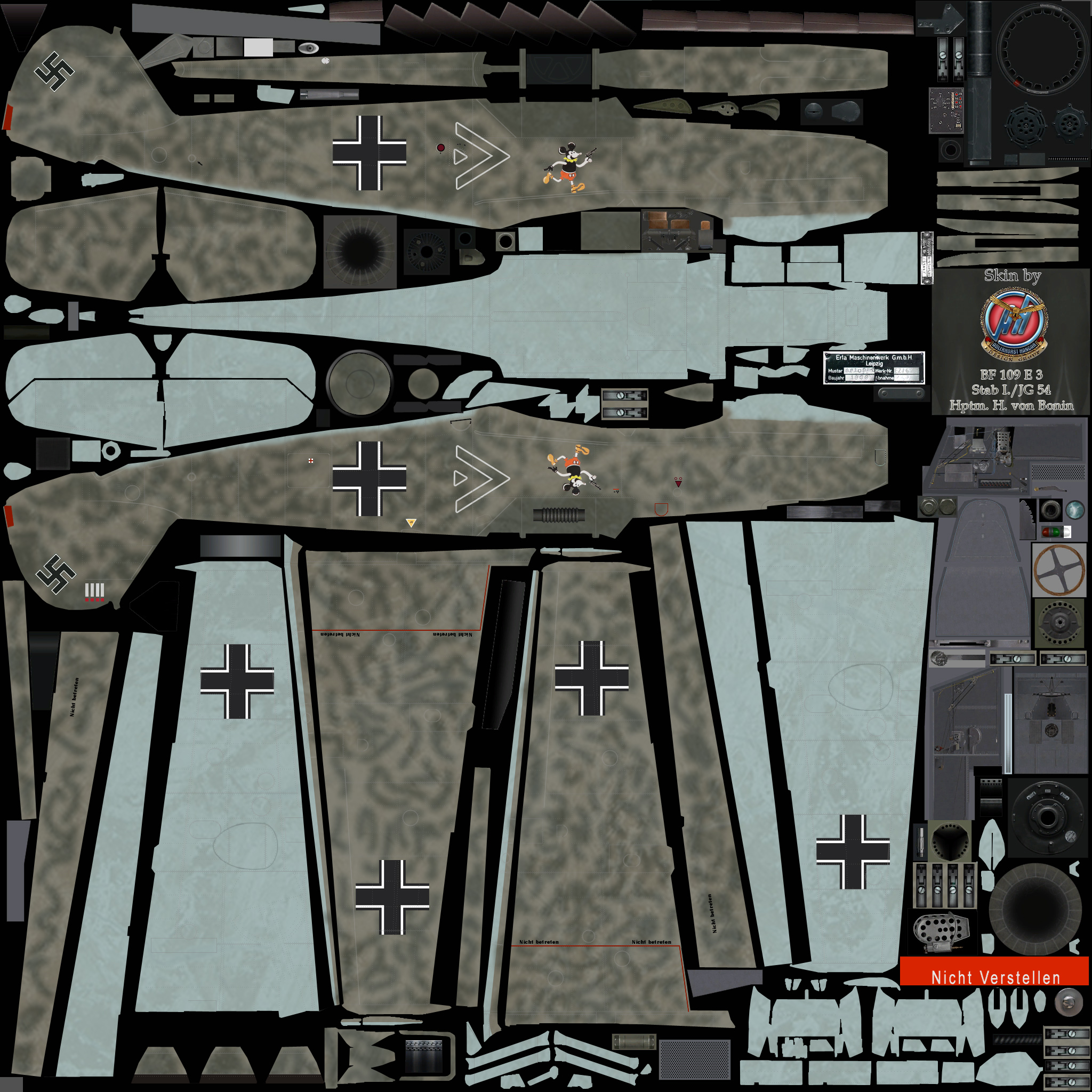 COD ES Bf 109E3 Stab I.JG54 Hubertus von Bonin France 1940
