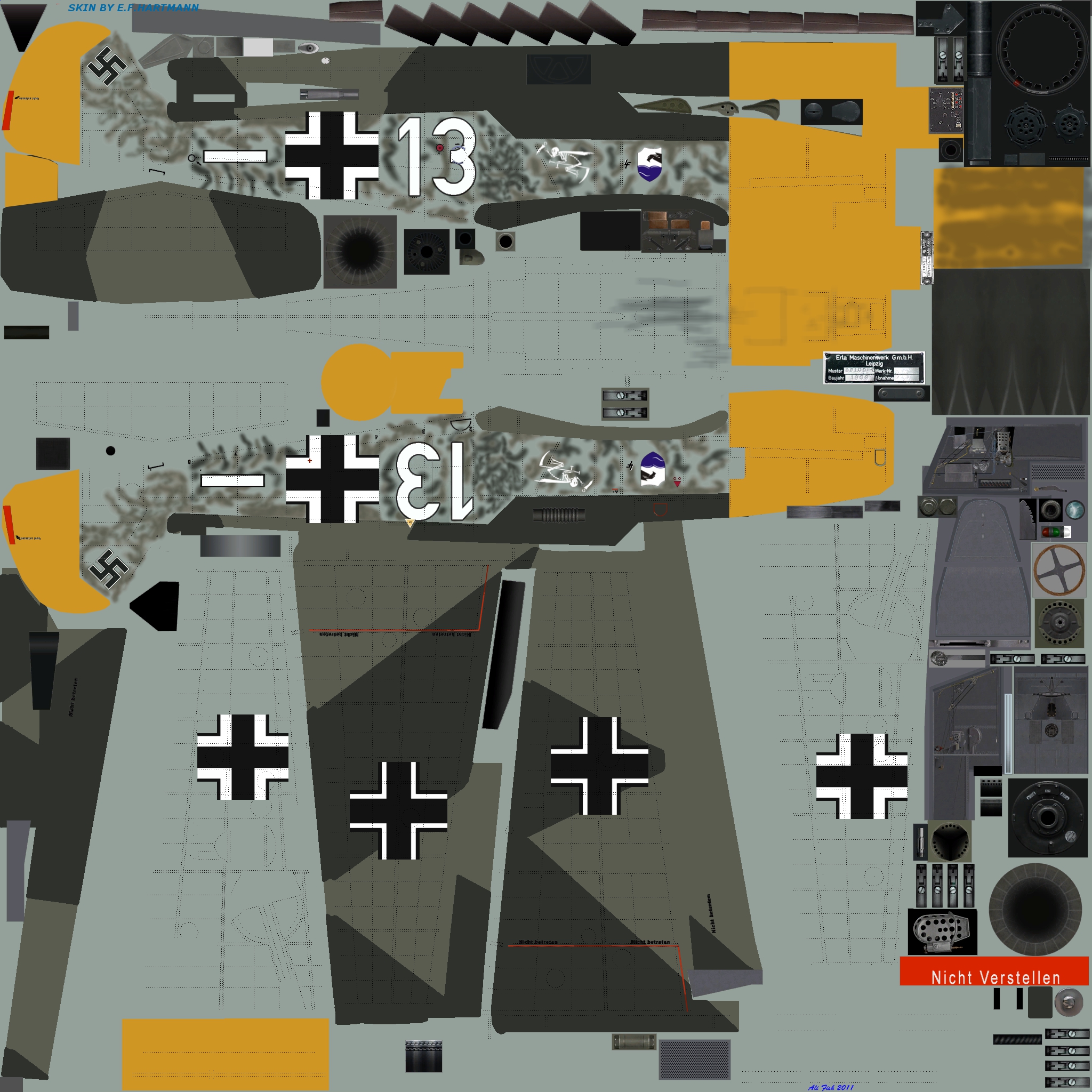 COD EH Bf 109E1 4.JG77 W13 Helmut Henz Norway Jun 1940