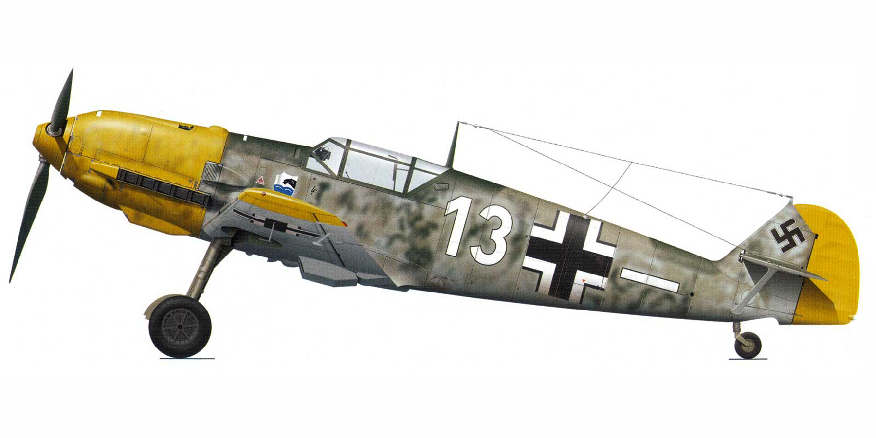Messerschmitt Bf 109E1 4.JG77 White 13 Helmut Henz Norway Jun 1940 0A
