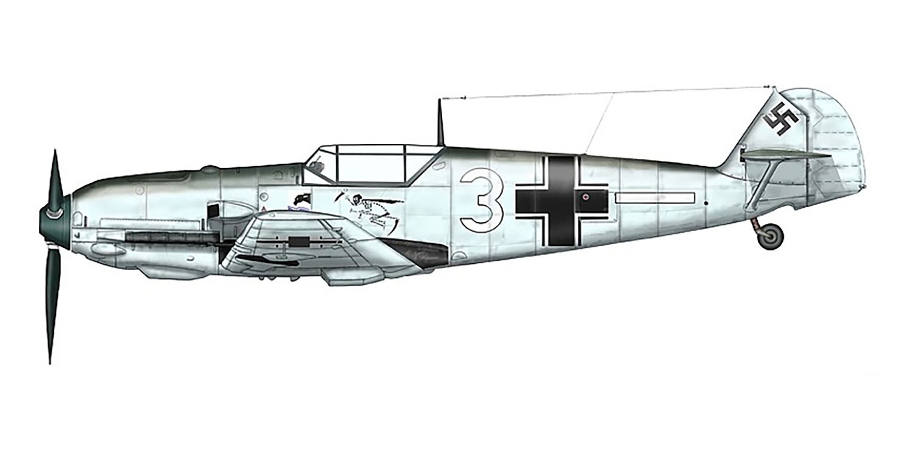 Messerschmitt Bf 109E3 5.JG77 White 3 Ludwig Froba WNr 820 Kristiansand Kjevik Norway 24th Oct 1940 0A