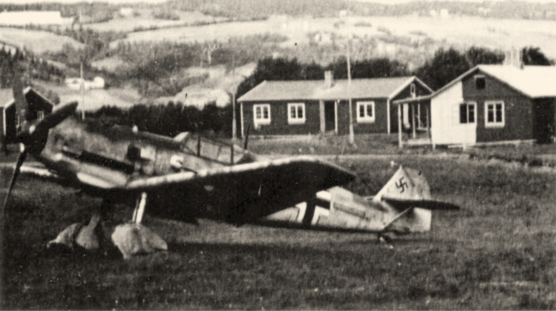 Messerschmitt Bf 109E4 7.JG77 showing the Penguin emblem on the rudder Norway Sep 1940 01