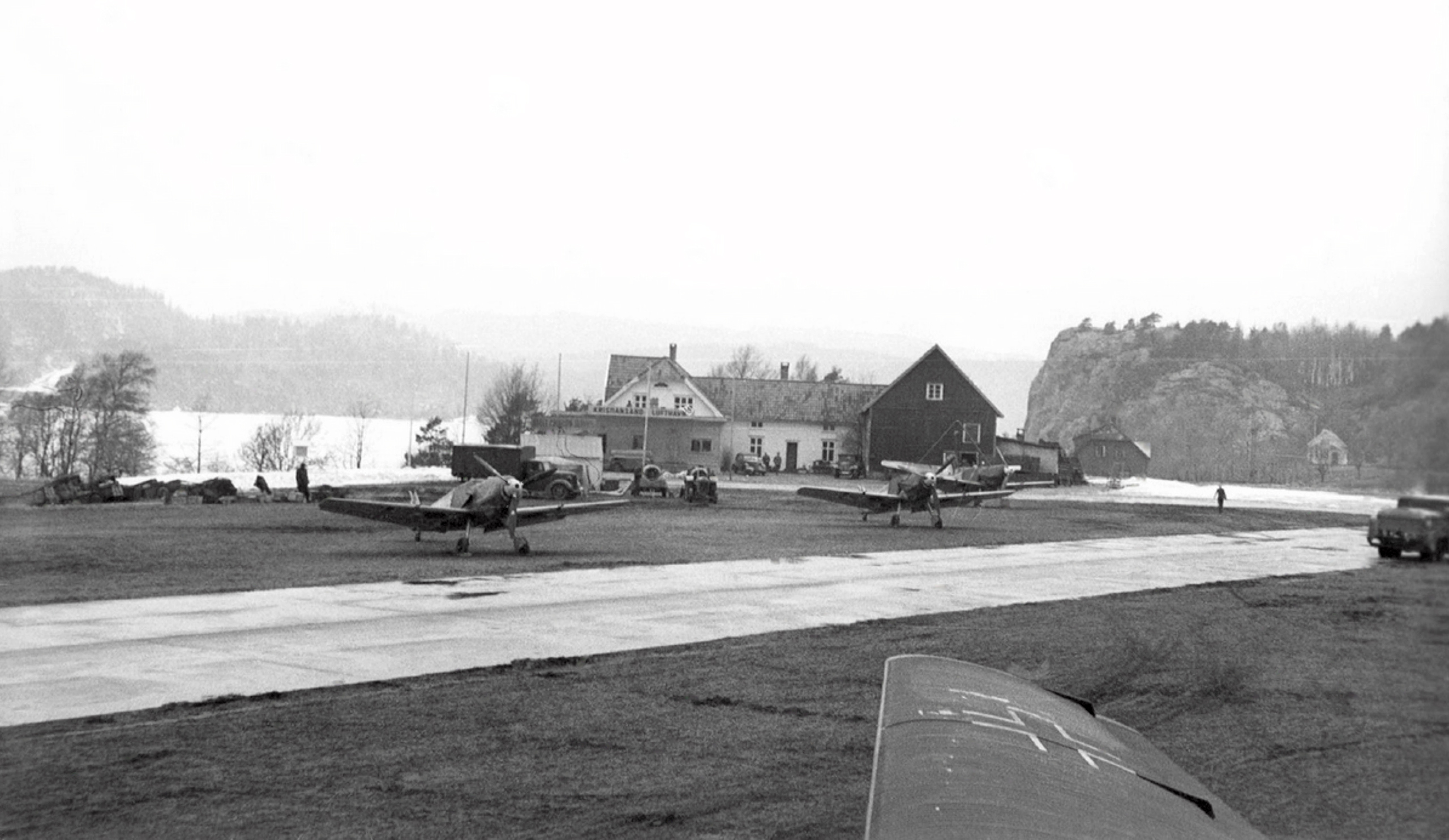 Messerschmitt Bf 109E4s II.JG77 at Kjevik Kristiansand southern Norway 1940 01