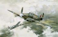 Asisbiz Art painting Bf 109E 3.LG2 Brown 13 Hasso von Perthes being shot down Aug 31 1940 0A