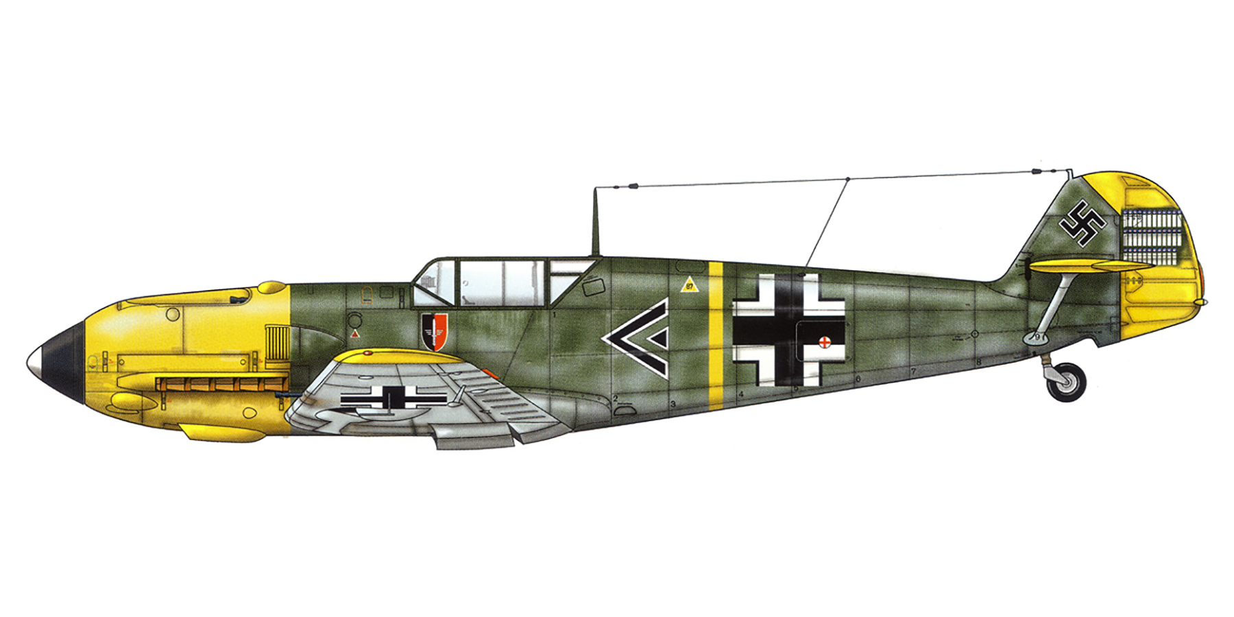 Messerschmitt Bf 109E3 Stab I.LG2 Kommandeur Herbert Ihlefeld WNr 5057 Calsis Mark Mar 1941 0B