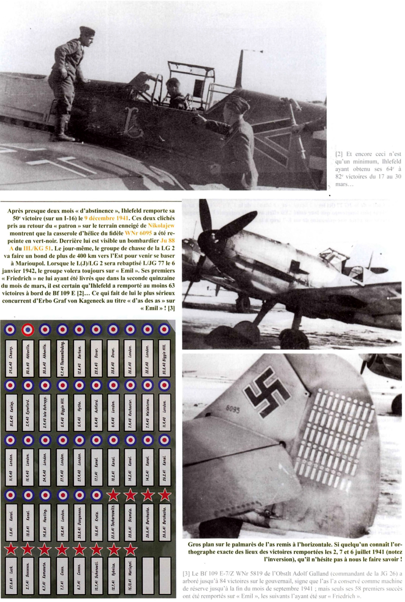 Messerschmitt Bf 109E3 Stab I.LG2 Kommandeur Herbert Ihlefeld WNr 6095 Jassy Romania 1941 Avions 190 P29