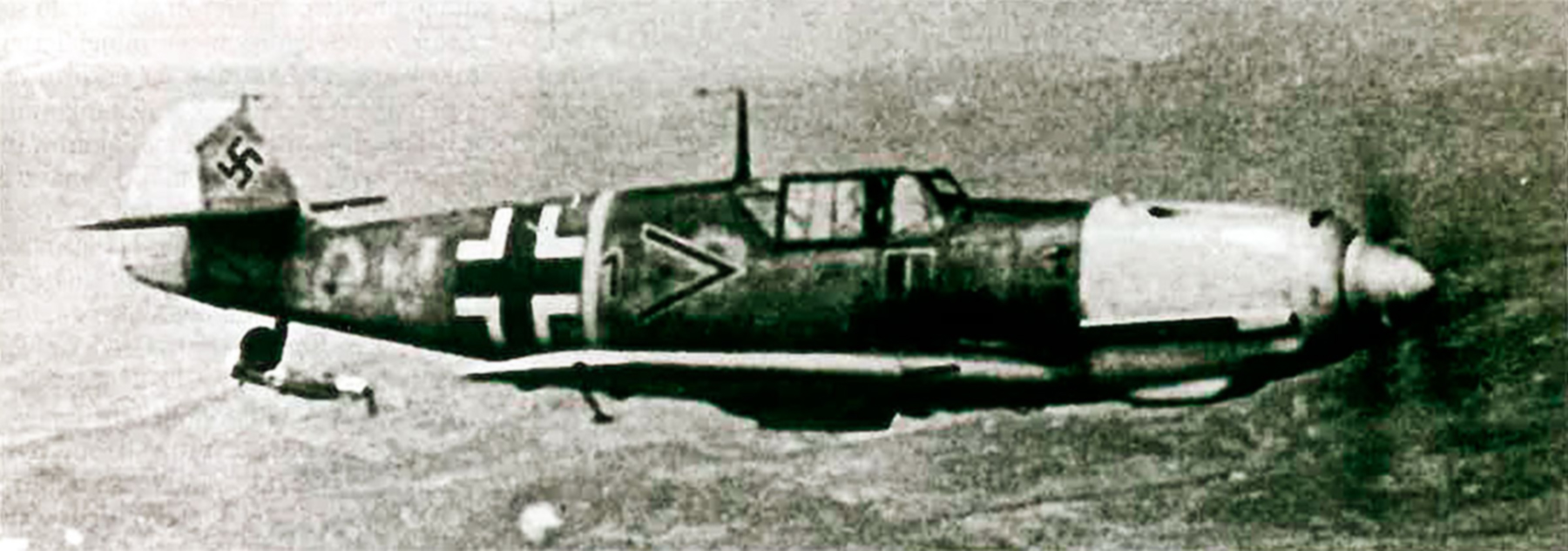 Messerschmitt Bf 109E7 Stab I.LG2 carrying the old JG52 markings 01
