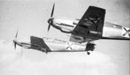 Asisbiz Messerschmitt Bf 109E7 RBAF White 9 and 3 in formation and on climb over Bulgaria 1941 01