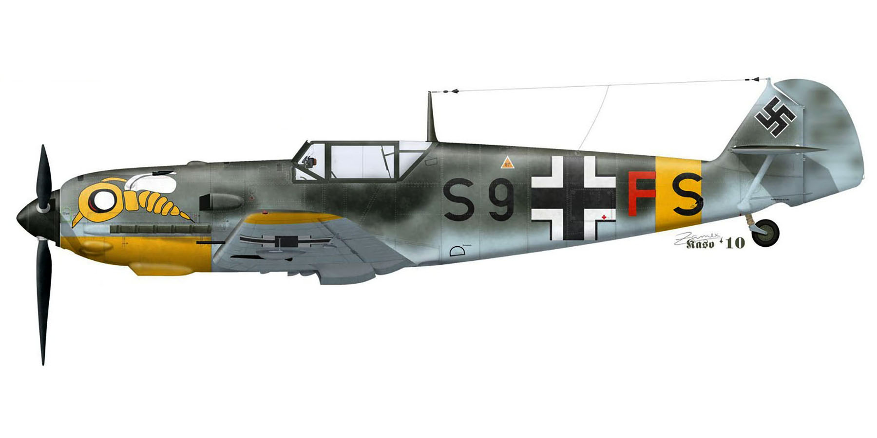 Messerschmitt Bf 109E7B 8.ZG1 S9+FS Russia 1942 0A