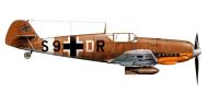 Asisbiz Messerschmitt Bf 109E7BTrop 7.ZG1 S9+DR WNr 4964 sd during a strafing attack at Fuka Egypt landed near El Alamein 31st Aug 1942 0E