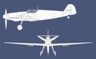 Asisbiz Artwork technical drawing or line drawing of a Bf 109F expirmental weapons load ou blue print 0A