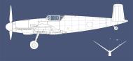 Asisbiz Artwork technical drawing or line drawing of a Bf 109F prototype blue print 0A