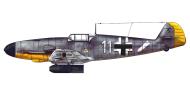 Asisbiz Messerschmitt Bf 109F4B 10.JG26 (W11+) Oswald Fischer WNr 7232 France 1942 0B