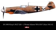 Asisbiz Messerschmitt Bf 109F4Trop 8.JG27 Black 1 Werner Schroer WNr 8567 Libya 1941 42 0A