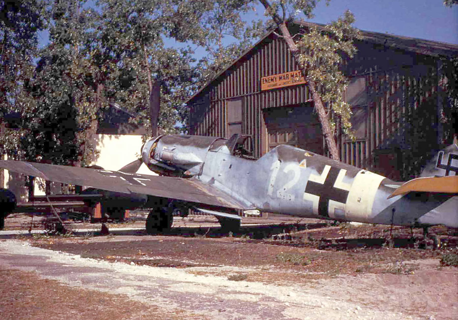 Messerschmitt Bf 109F4Trop 1.JG3 White 12 in MTO camouflage scheme captured 01