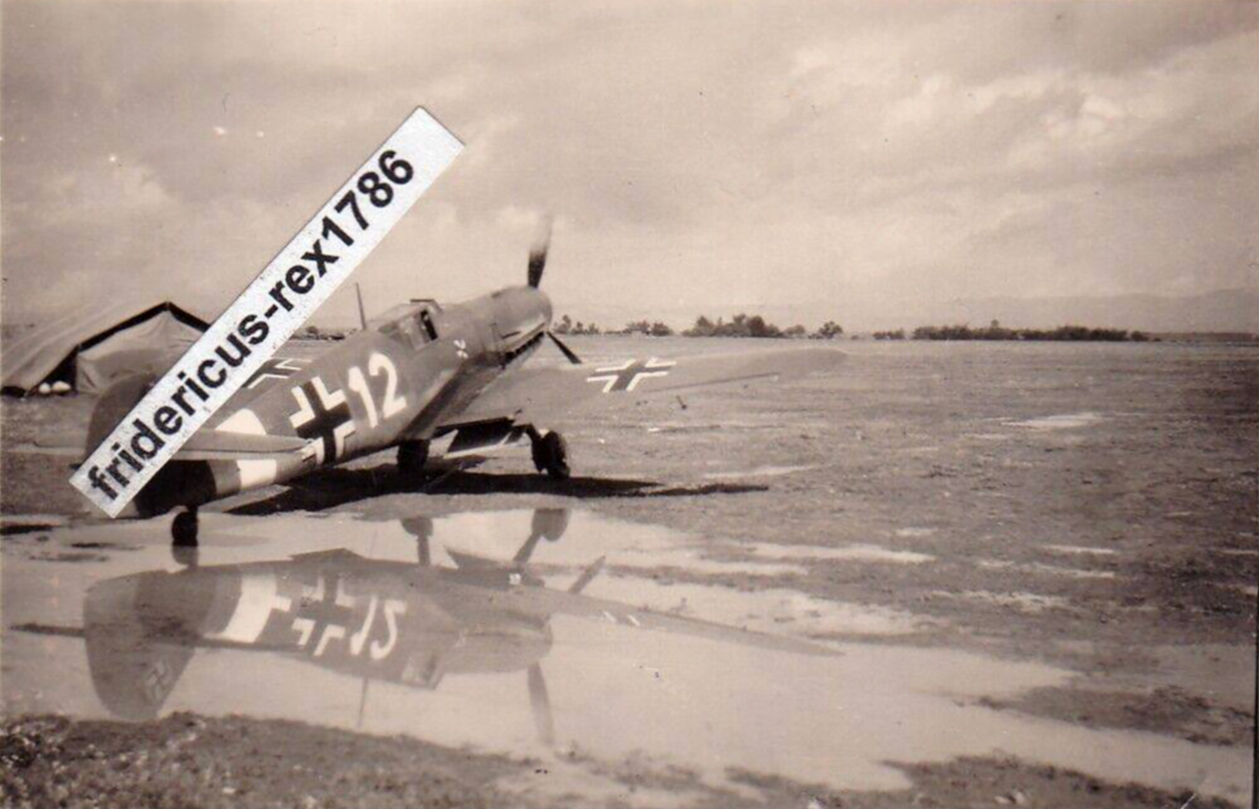 Messerschmitt Bf 109F4Trop 4.JG3 White 12 dispersal area Sicily early 1942 ebay1