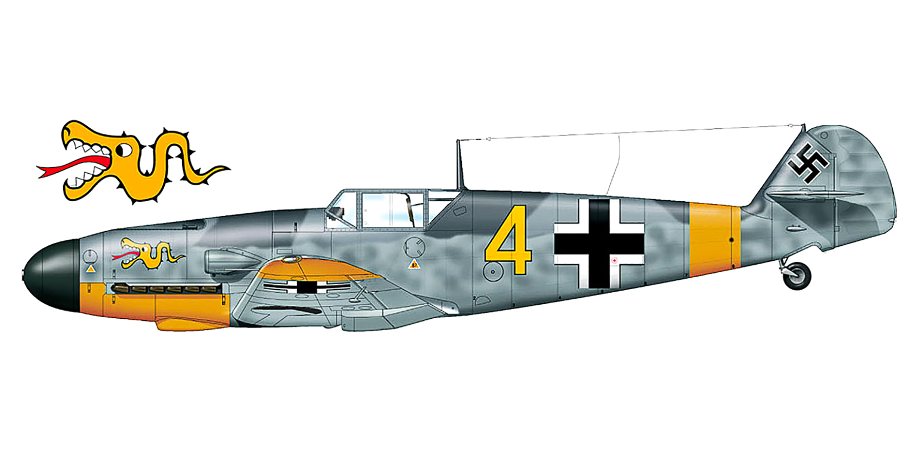 Messerschmitt Bf 109F2 3.JG3 Yellow 4 Heinz Schmidt WNr 8980 shot down Keiv Russia 20th Jul 1941 0A