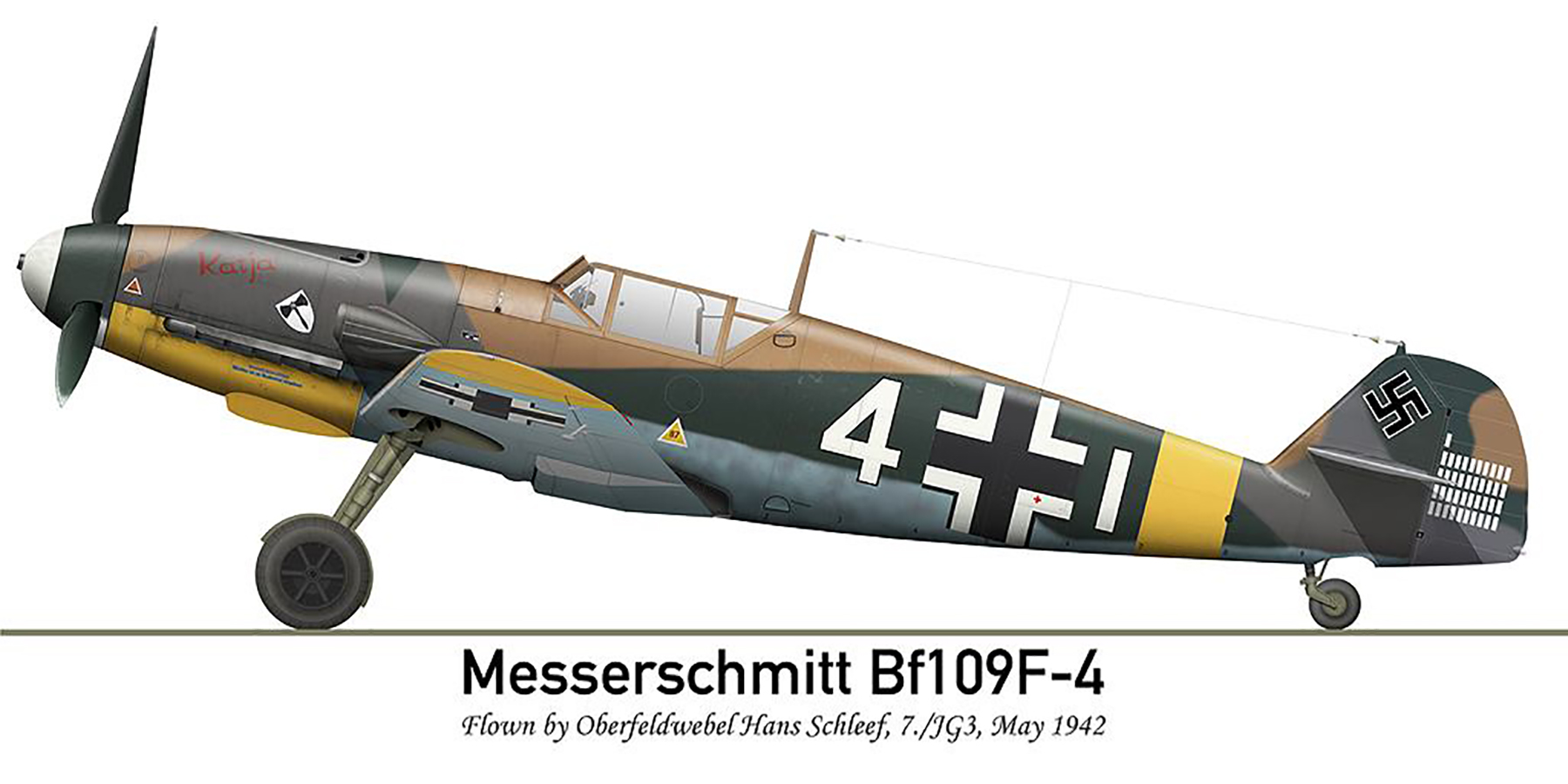 Messerschmitt Bf 109F4 7.JG3 White 4 Hans Schleef Stalingrad May 1942 0A