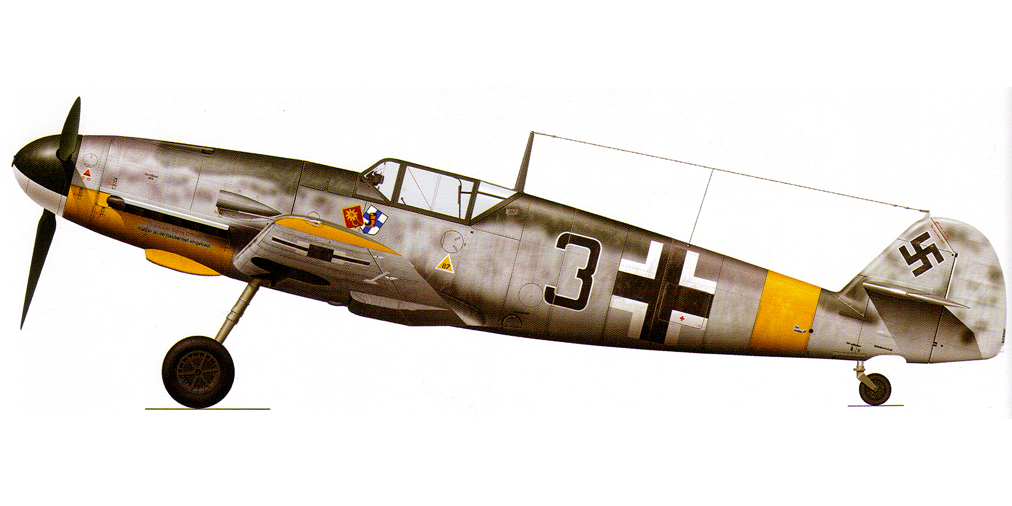 Messerschmitt Bf 109F4 8.JG5 Black 3 Hermann Segatz Petsamo Finland 1943 0A