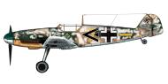 Asisbiz Messerschmitt Bf 109F4 Stab II.JG5 Doppelwinkel over 7 Horst Carganico Petsamo Finland winter 1942 0A