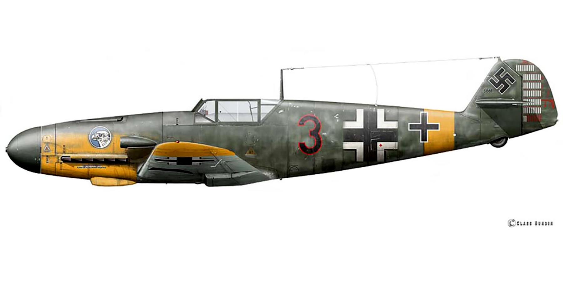 Messerschmitt Bf 109F2 11.JG51 Black 3 Heinz Klopper Dugino USSR Sep 1942 0A