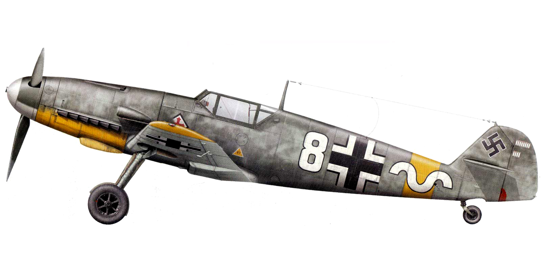 Messerschmitt Bf 109F4 7.JG52 White 8 Werner Stapel WNr 7017 July 21 1941 0A
