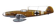 Asisbiz Messerschmitt Bf 109F4Trop 9.JG53 Yellow 1 bar Franz Gotz Libya 1942 0B