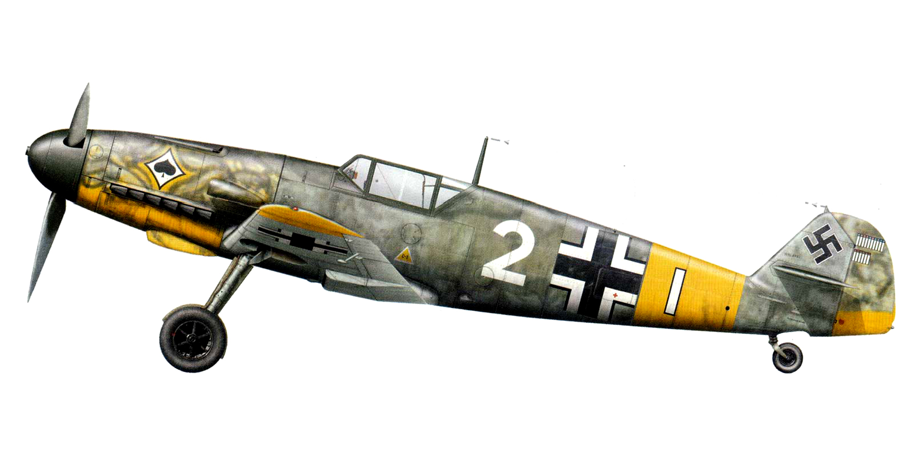 Messerschmitt Bf 109F2 7.JG53 White 2 Hermann Neuhoff WNr 6702 July 1941 0A