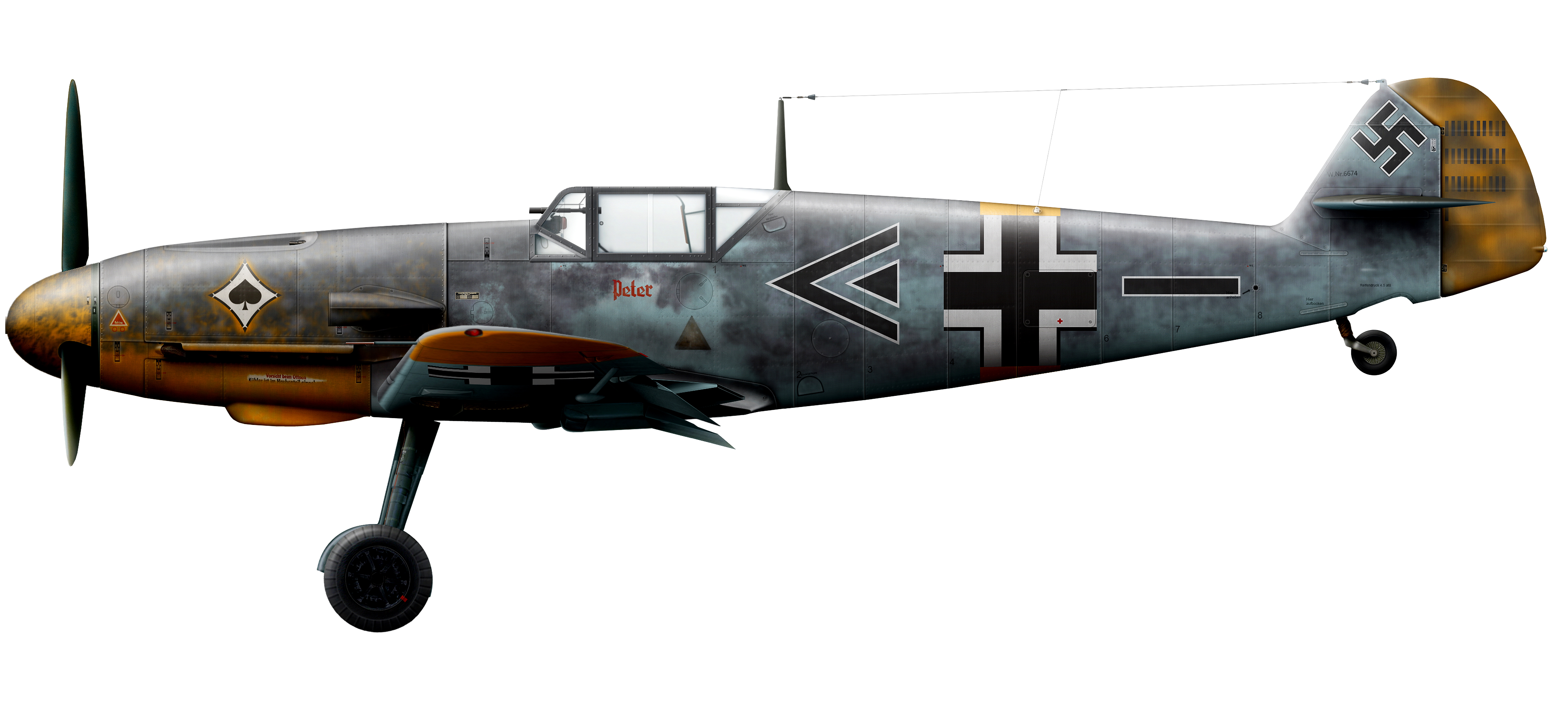Messerschmitt Bf 109F2 Stab II.JG53 Heinz Bretnutz WNr 6674 Russia 1941 0A