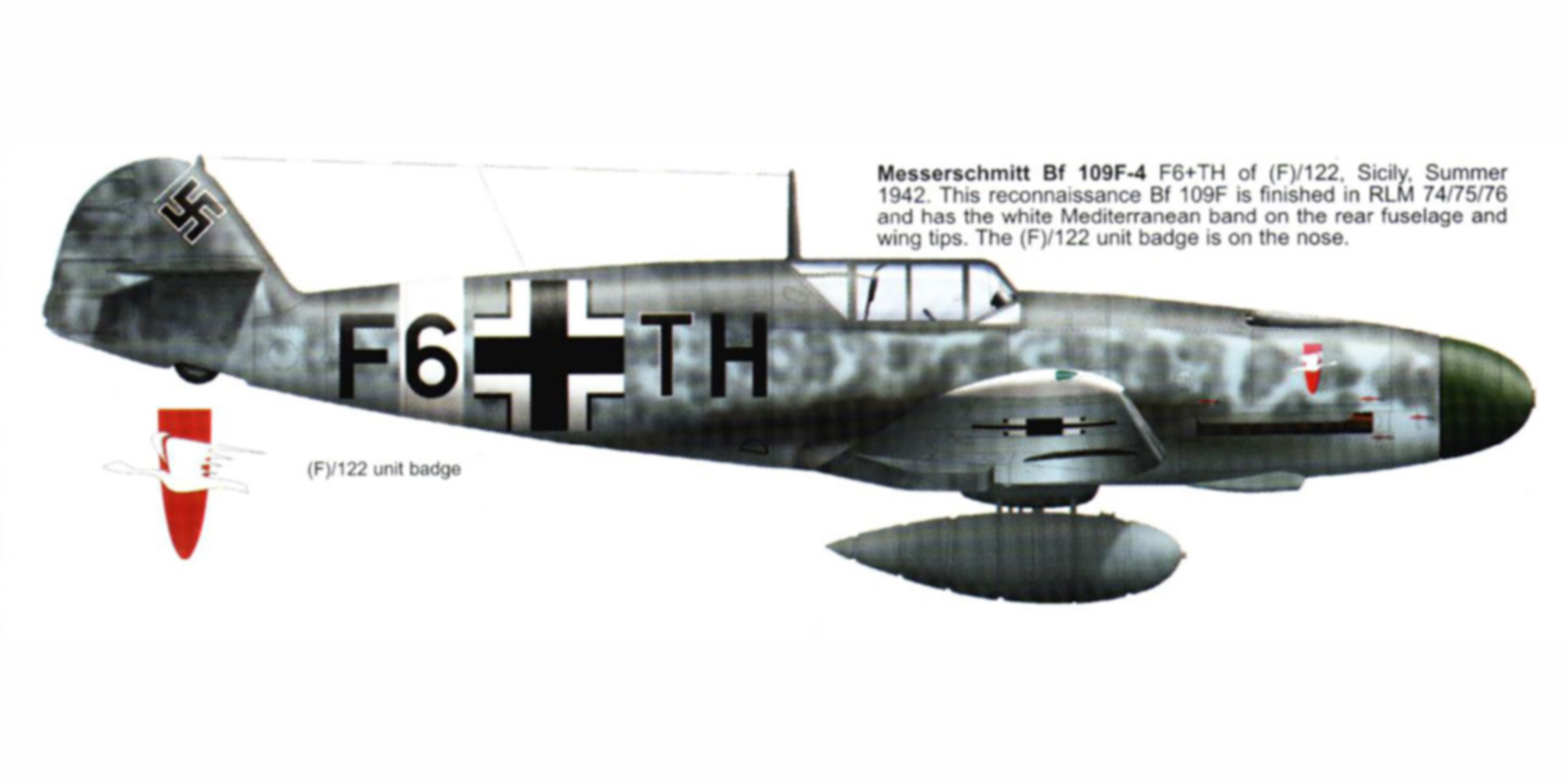 Messerschmitt Bf 109F6 1.(F)122 (F6+TH) Italy 1941 45 0B