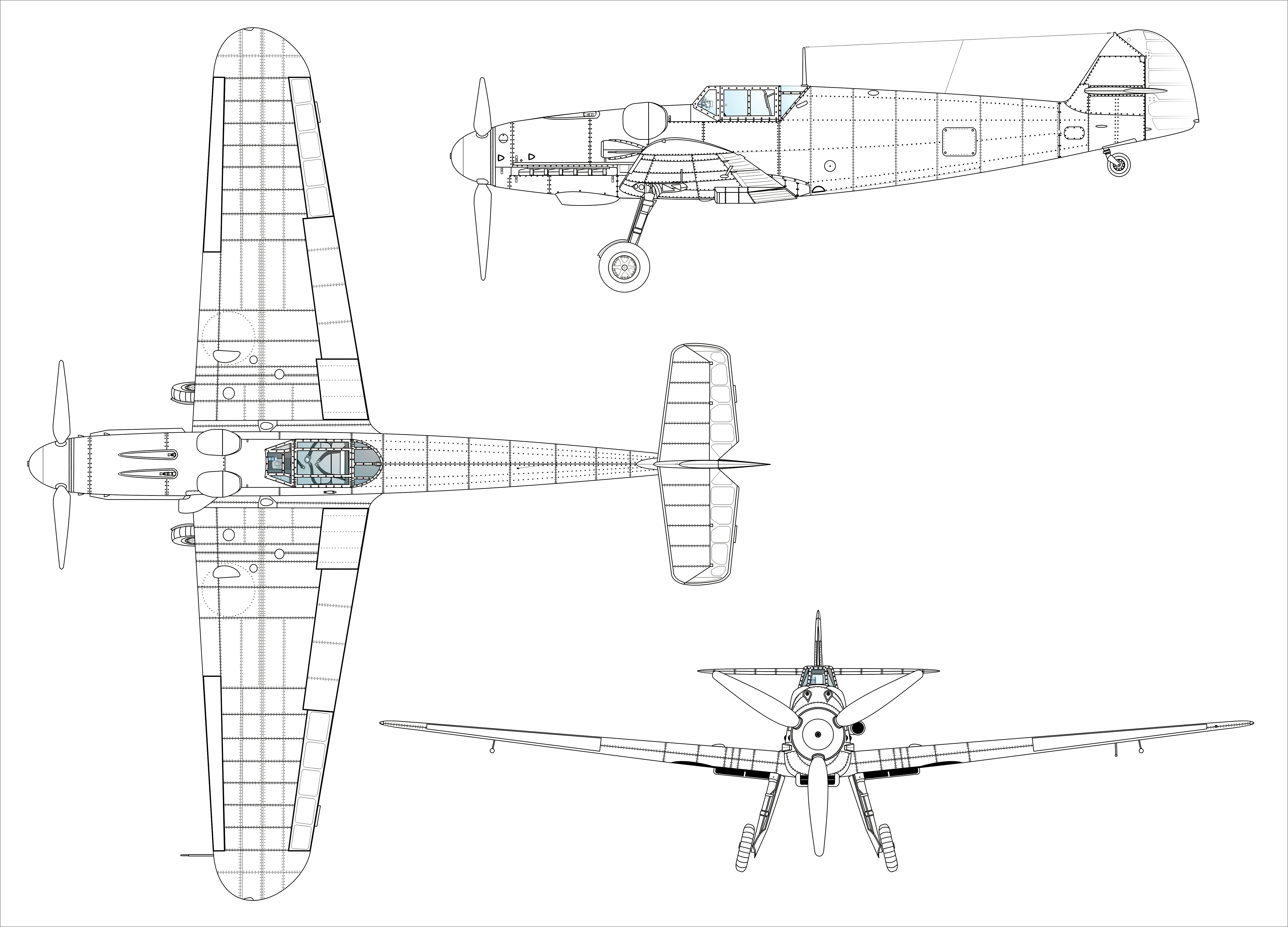 Asisbiz Artwork Messerschmitt Line Drawing Bf 109g6 Large Blue Print 01