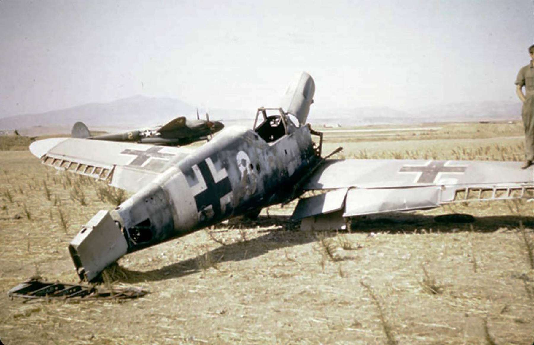 MTO Messerschmitt Bf 109G2 White 8 abandoned airframe North Africa 01