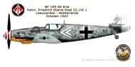 Asisbiz Messerschmitt Bf 109G6R3R6 Erla Stab III.JG1 Friedrich Eberle Leewarden Germany Oct 1943 0A