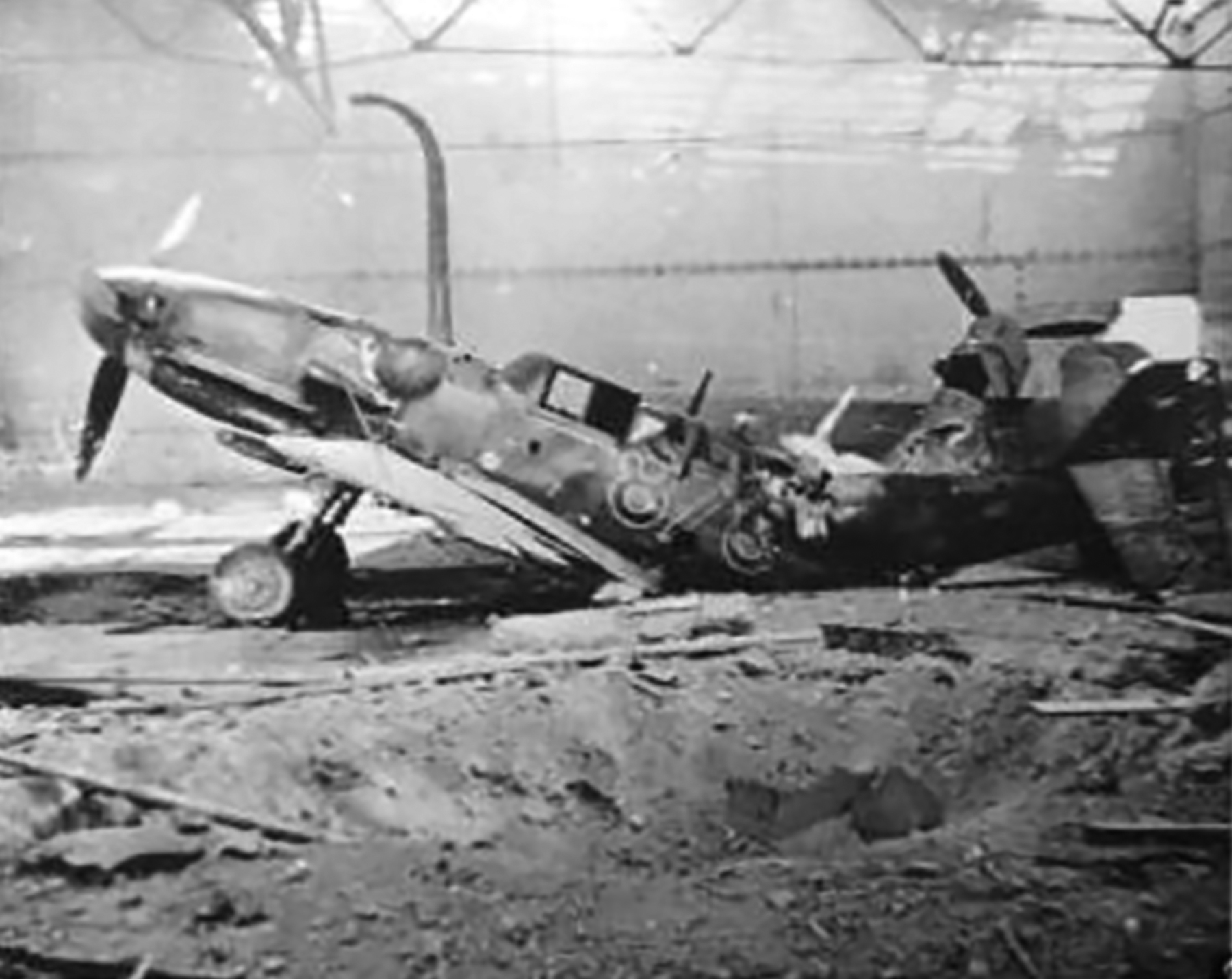 Messerschmitt Bf 109G12 6.JG104 Black 878 destroyed during a air raid at Roth 8th April 1945 ebay1