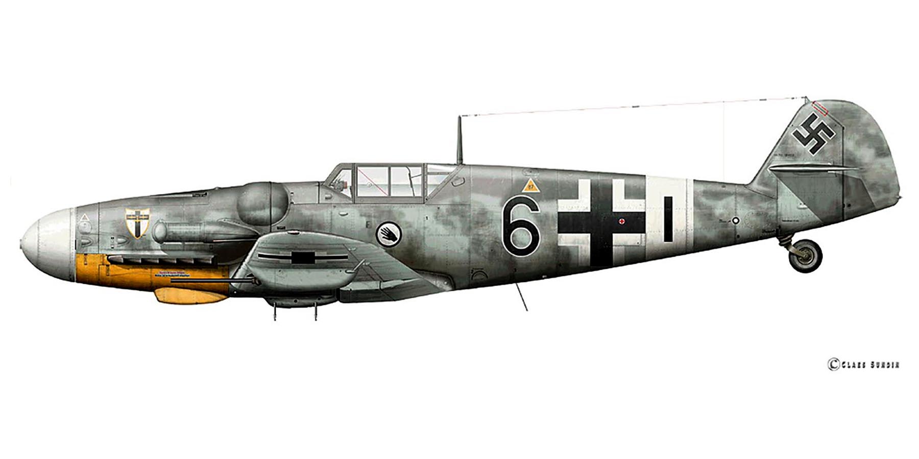 Messerschmitt Bf 109G6R3R6Trop 8.JG27 Black 6 Wolf Ettel Brindisi Italy 17th Jul 1943 0A