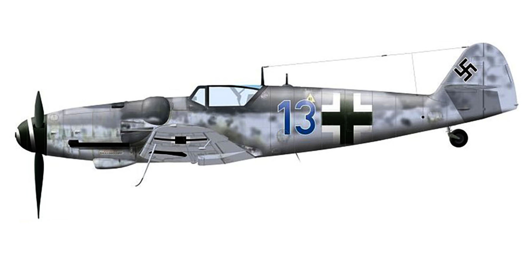 Messerschmitt Bf 109G14U2 Erla 16.JG300 Blue 16 Ernst Scharf Reinsdorf Anfang 1945 0A