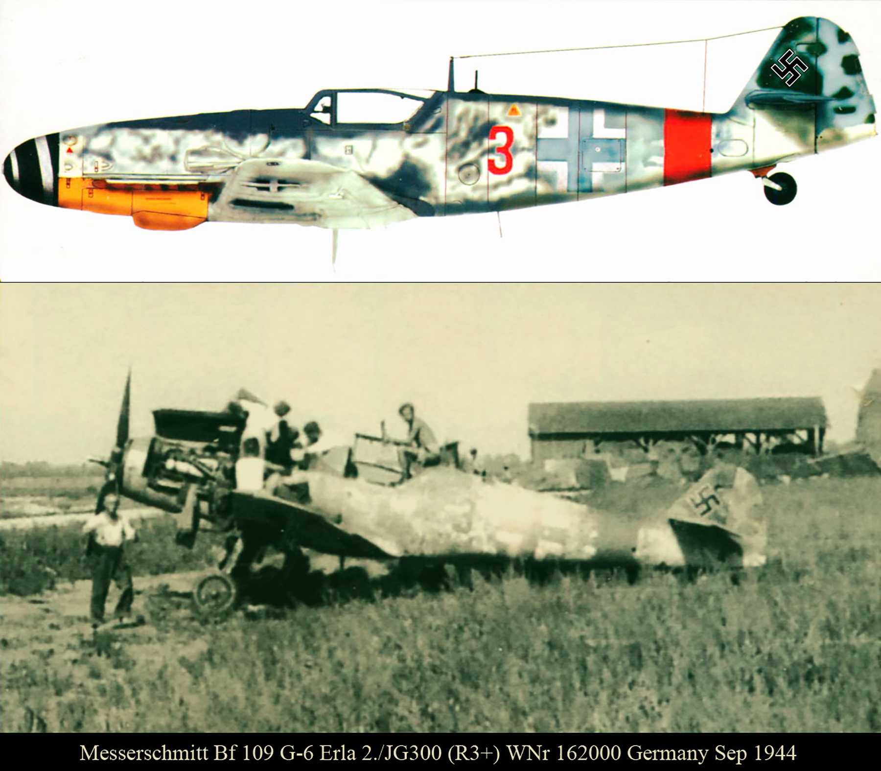 Messerschmitt Bf 109G6 Erla 2.JG300 Red 3 WNr 162000 Germany Sep 1944 0A