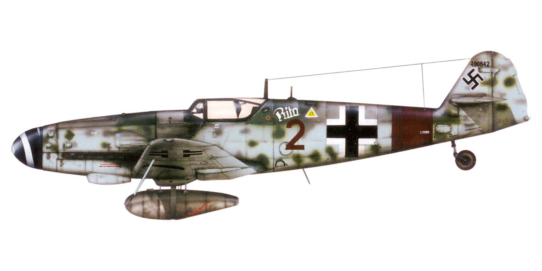 Messerschmitt Bf 109G6R3 2.JG300 Red 2 Rita WNr 490642 Eberhard Gzik Brandenburg Dec 1944 0A