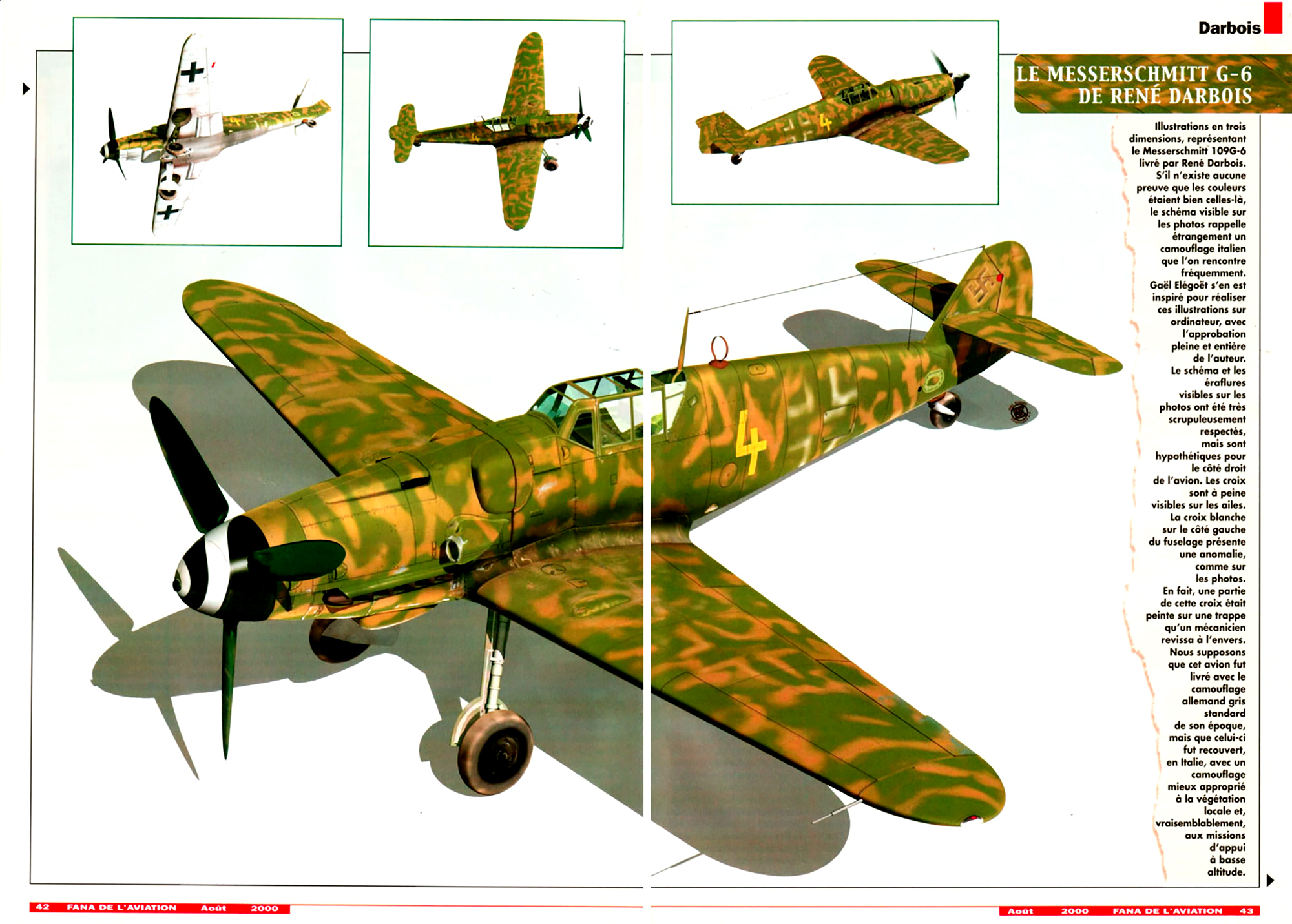 Messerschmitt Bf 109G6 3.JG4 Yellow 4 Rene Darbois Stkz KT+LL WNr 160756 Italy 1944 0B