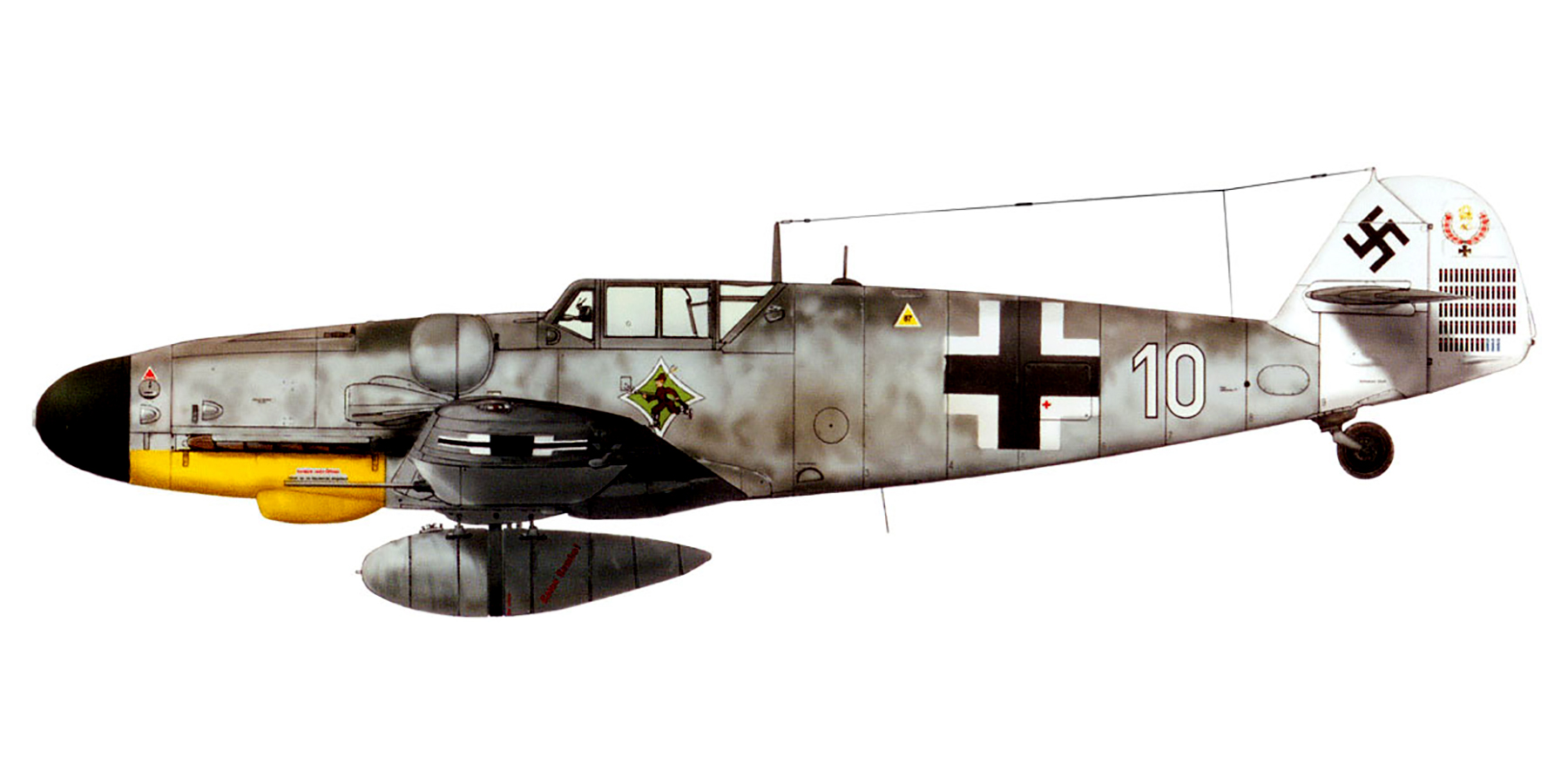 Messerschmitt Bf 109G6R3R6 1.JG50 White 10 Alfred Grislawski Sep 1943 0A